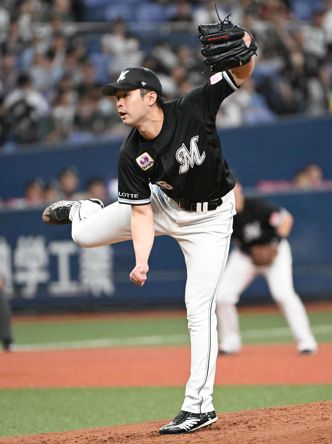 オリックス対ロッテ　ロッテ先発の種市（撮影・石井愛子）