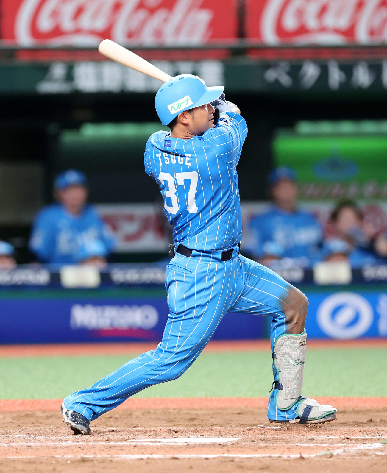 西武対日本ハム　7回裏西武2死、柘植は左前安打を放つ（撮影・鈴木正人）