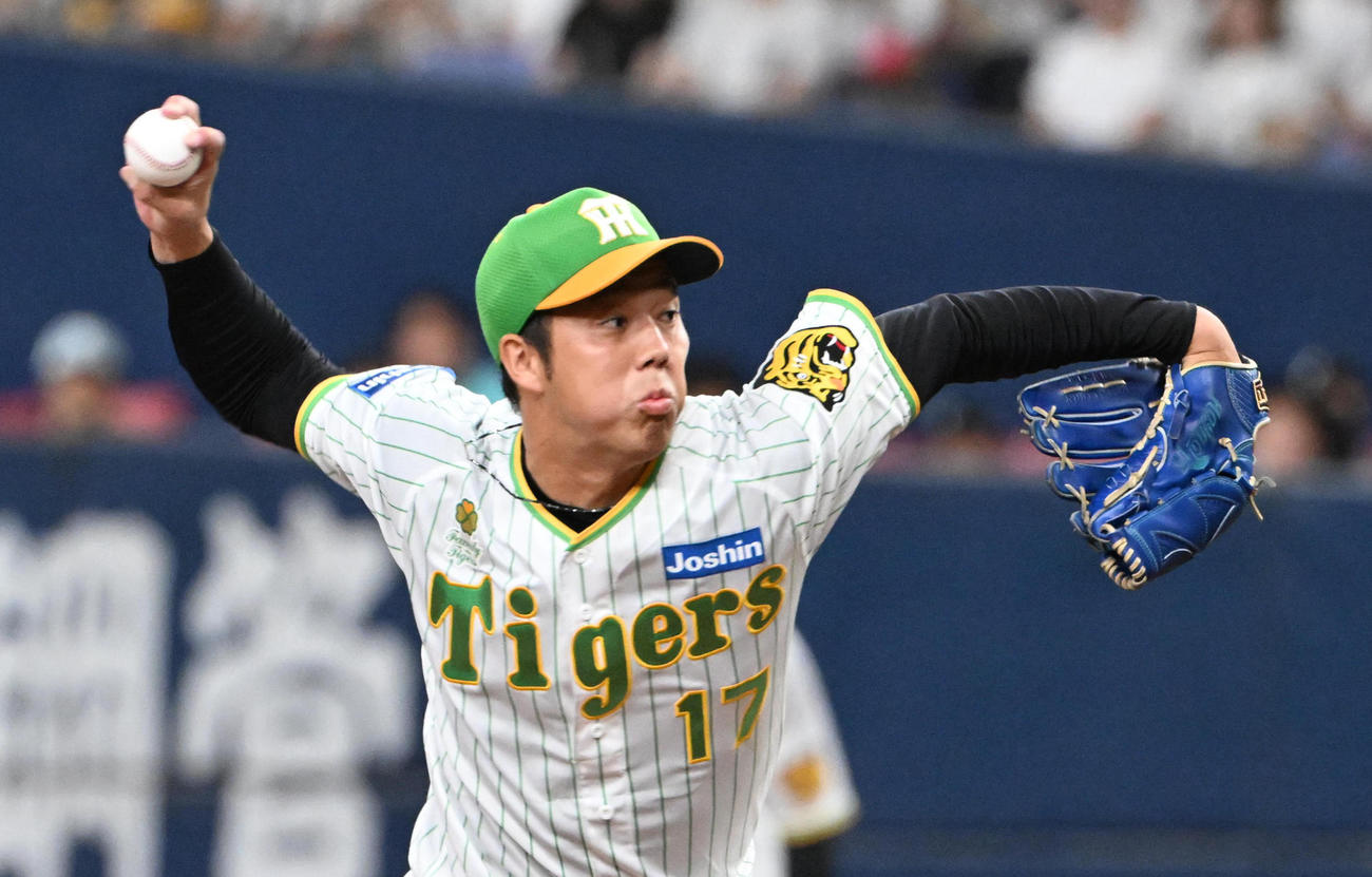 阪神青柳晃洋（23年8月12日撮影）