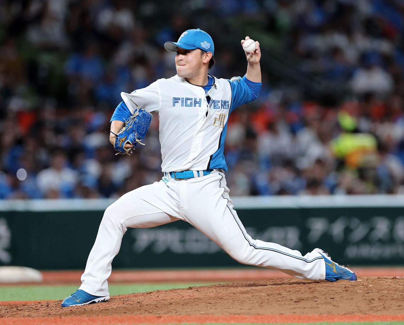 西武対日本ハム　力投する日本ハム2番手の河野（撮影・鈴木正人）