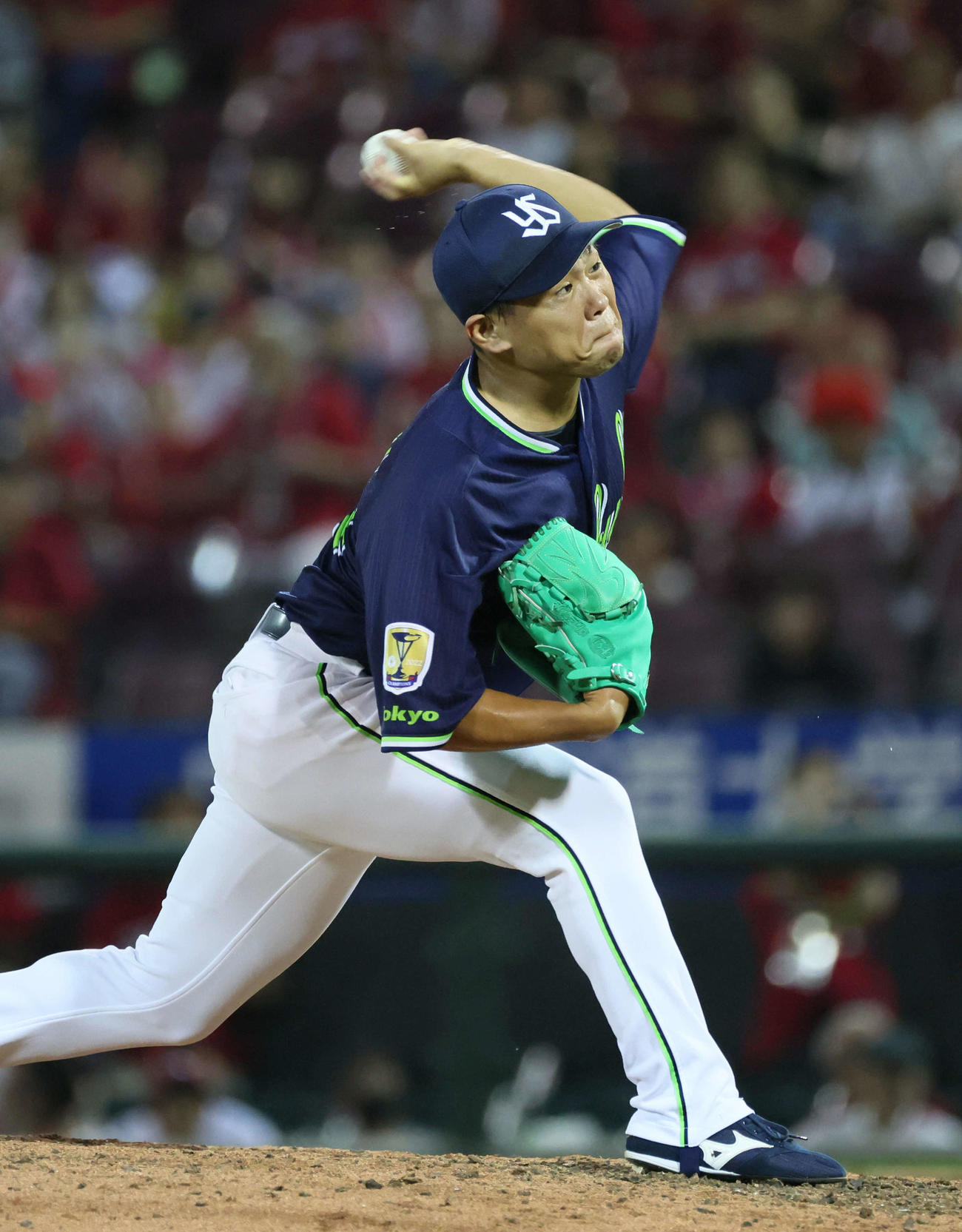 広島対ヤクルト　9回裏広島、ヤクルト6番手の田口（撮影・加藤孝規）