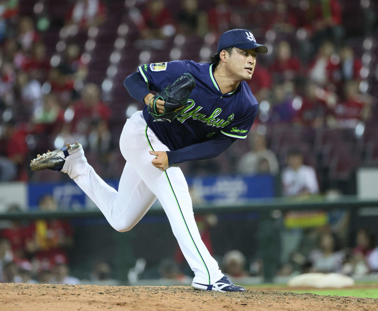 広島対ヤクルト　12回裏広島、ヤクルト8番手の山本（撮影・加藤孝規）