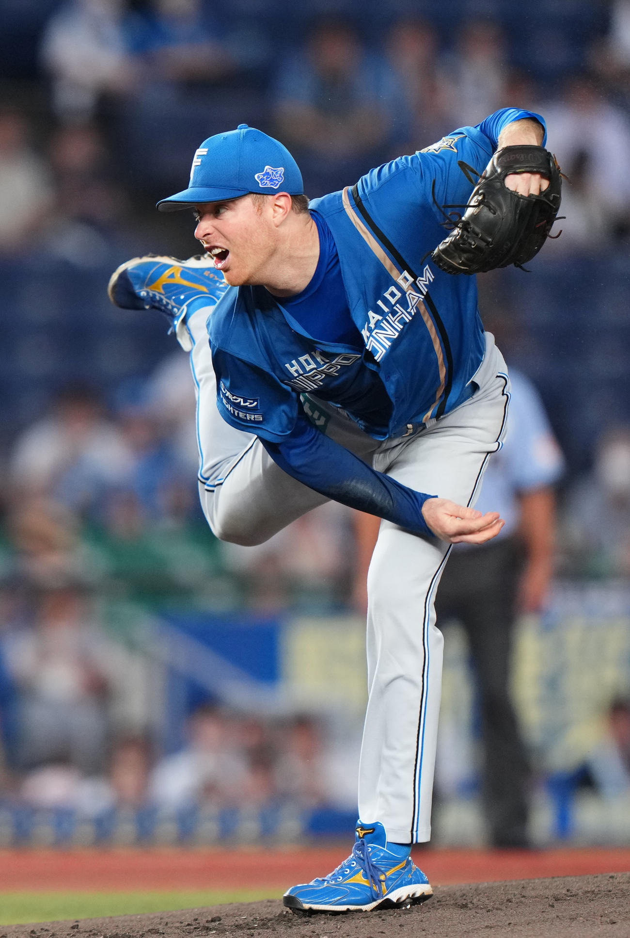 ロッテ対日本ハム　力投する日本ハム先発のマーベル（撮影・横山健太）