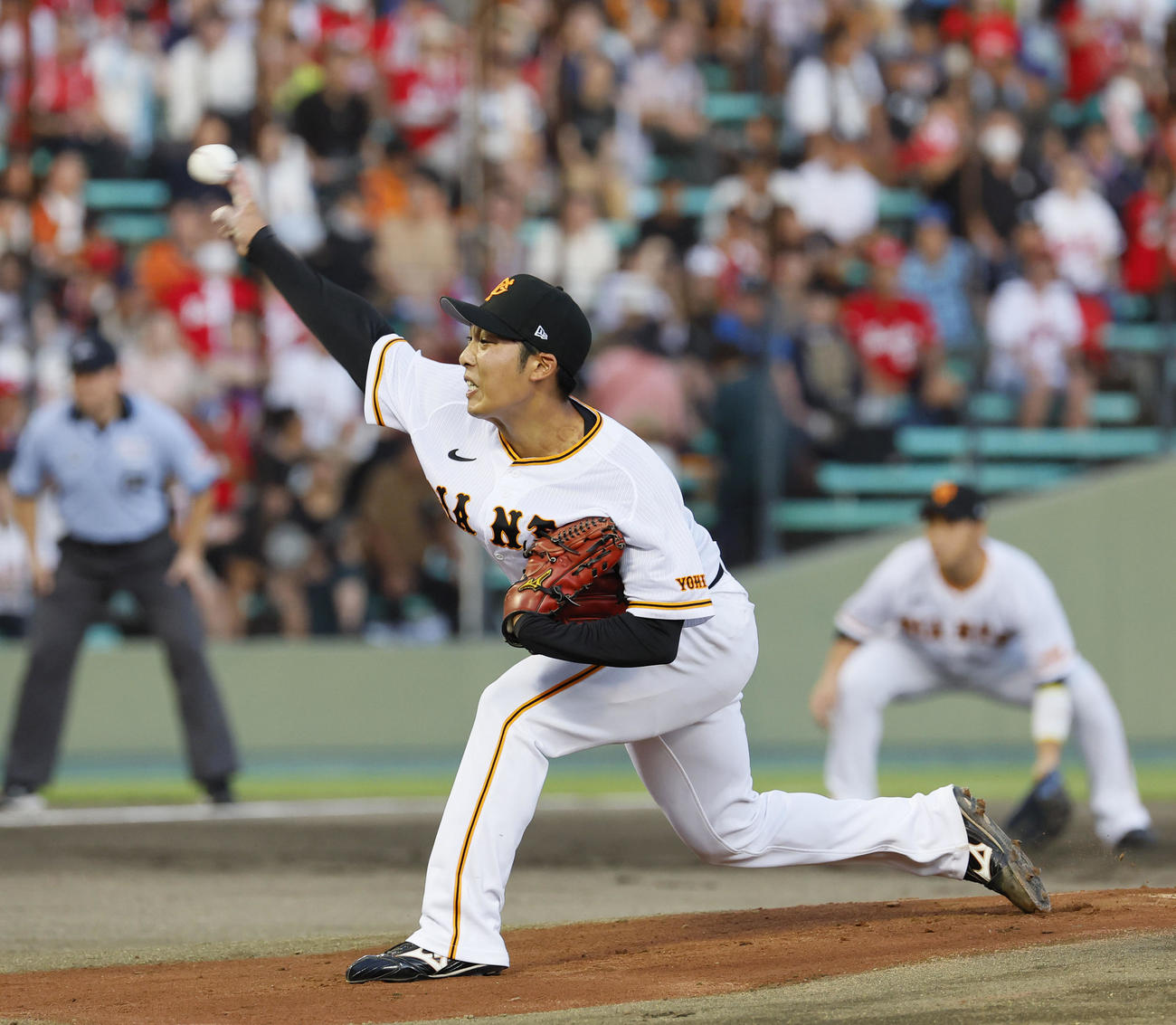 巨人対広島　広島戦に先発した巨人赤星（撮影・藤尾明華）