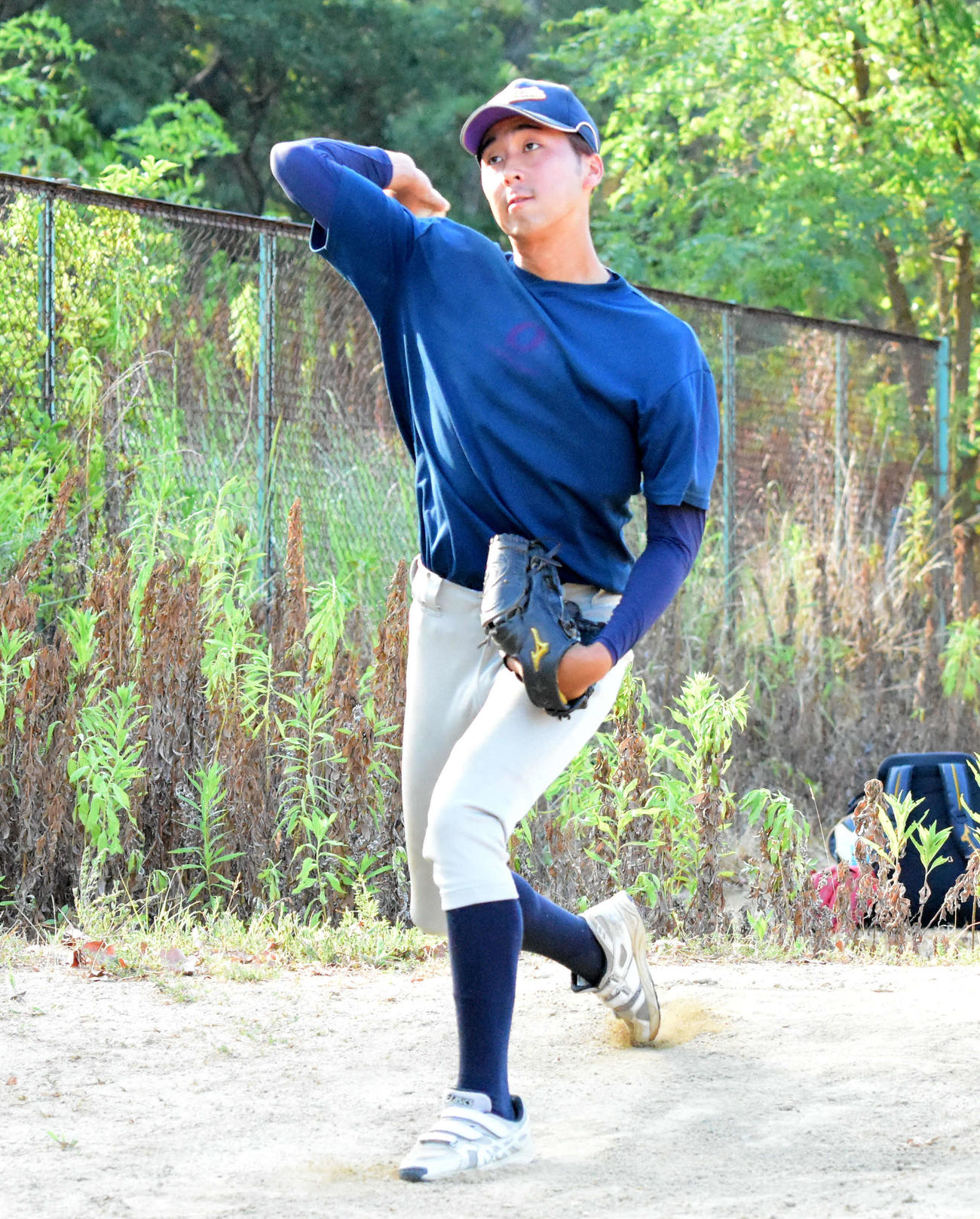 9月2日から開幕する秋季リーグ戦に挑む新潟大の阿部哲朗投手（3年）は初戦に向け、調整を進める