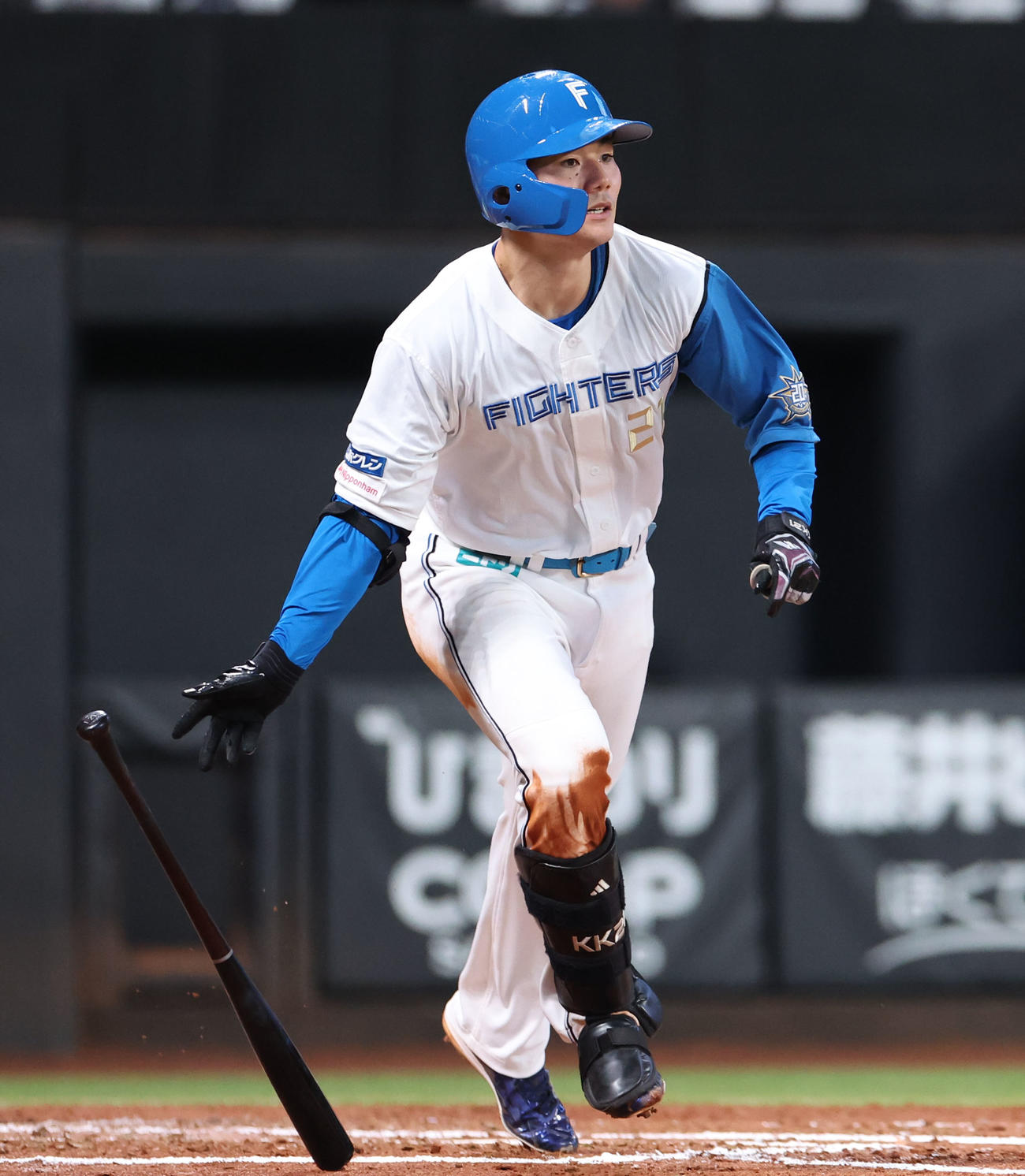 日本ハム対オリックス　3回裏日本ハム無死一、三塁、清宮は右前適時打を放つ（撮影・佐藤翔太）