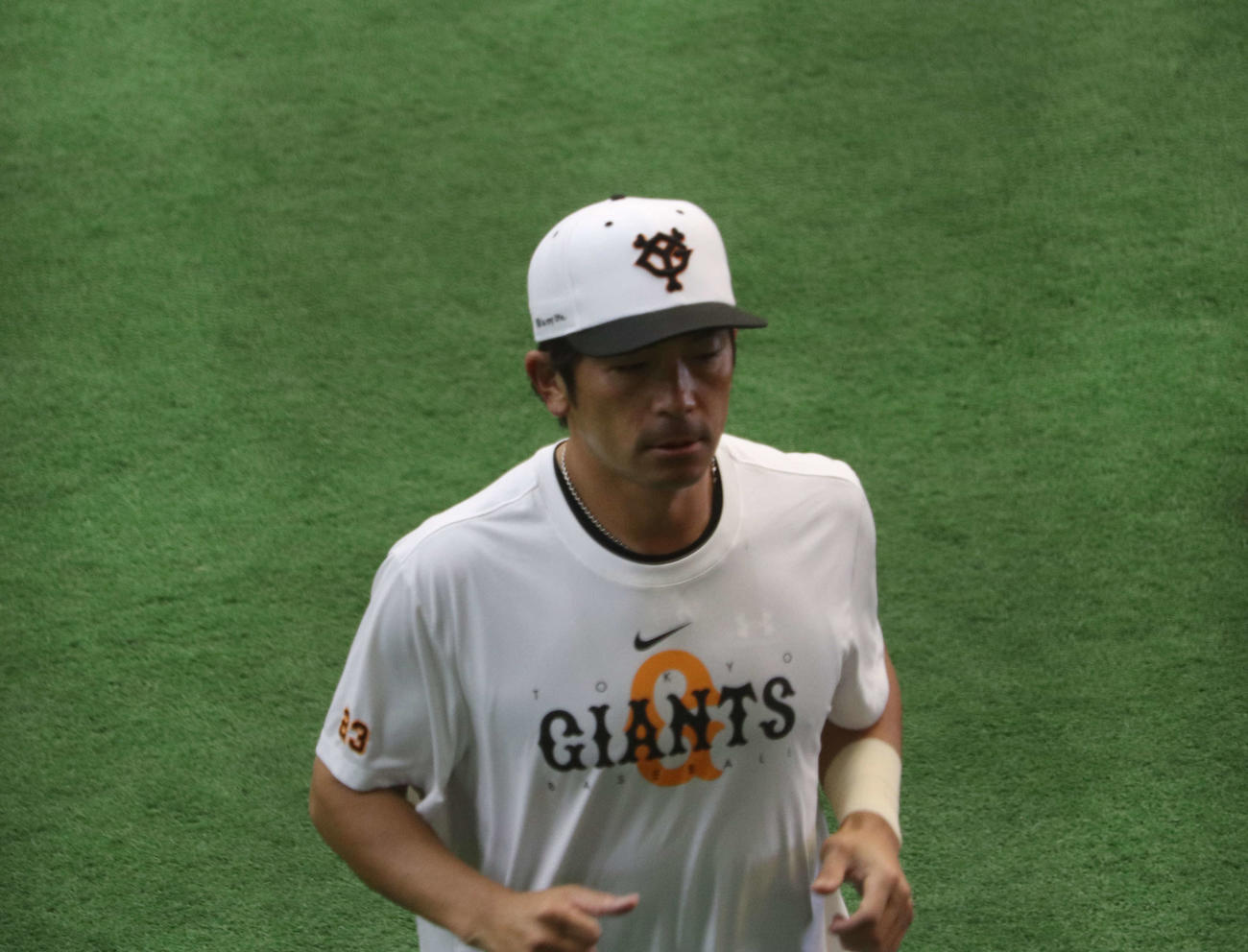 ジャイアンツ球場で調整した巨人松田（撮影・小早川宗一郎）