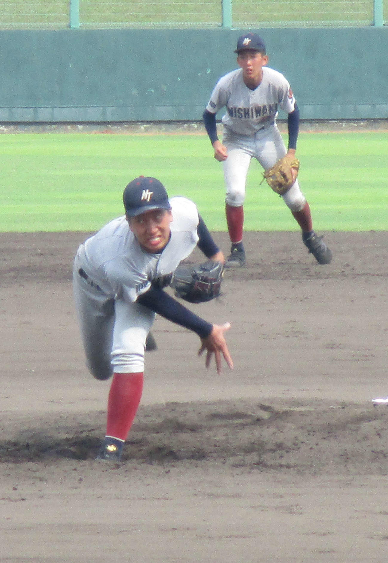 西脇工時代の翁田大勢。関西国際大を経て巨人にドラフト1位で入団（2017年7月撮影）