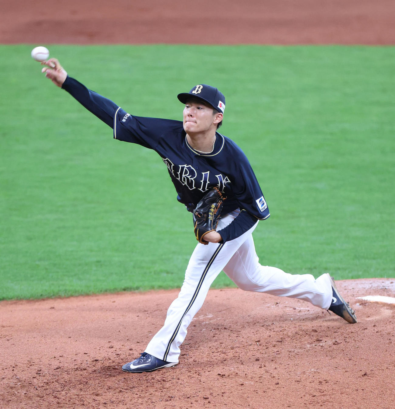 日本ハム対オリックス　力投するオリックス先発の山本（撮影・佐藤翔太）