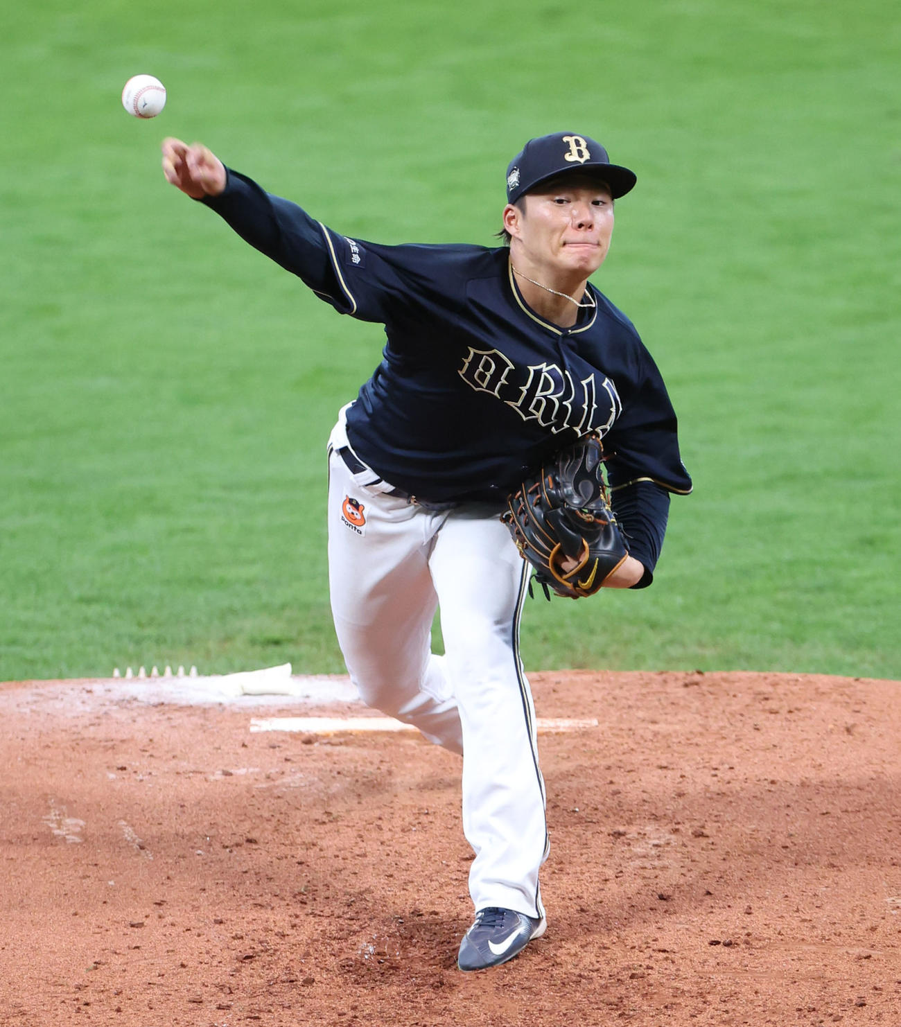 日本ハム対オリックス　力投するオリックス先発の山本（撮影・佐藤翔太）