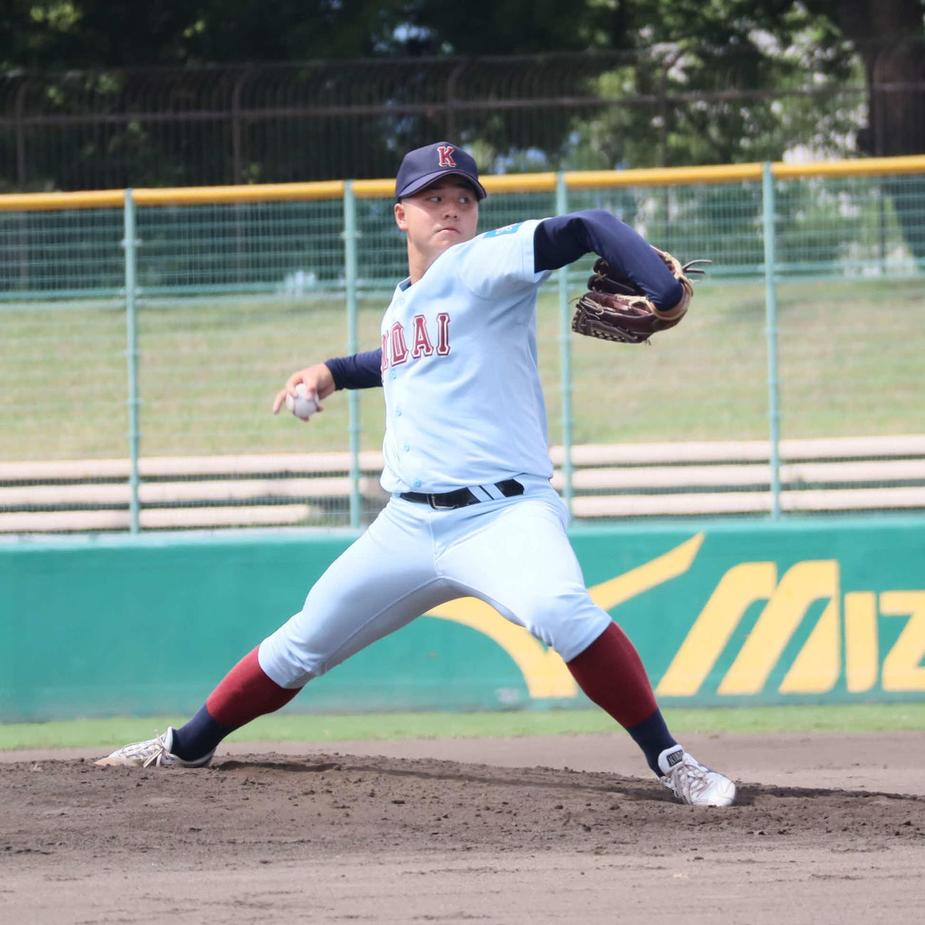 関西学生野球連盟秋季リーグ戦　近大対京大京大戦に先発した近大の北見隆侑投手（撮影・村松万里子）