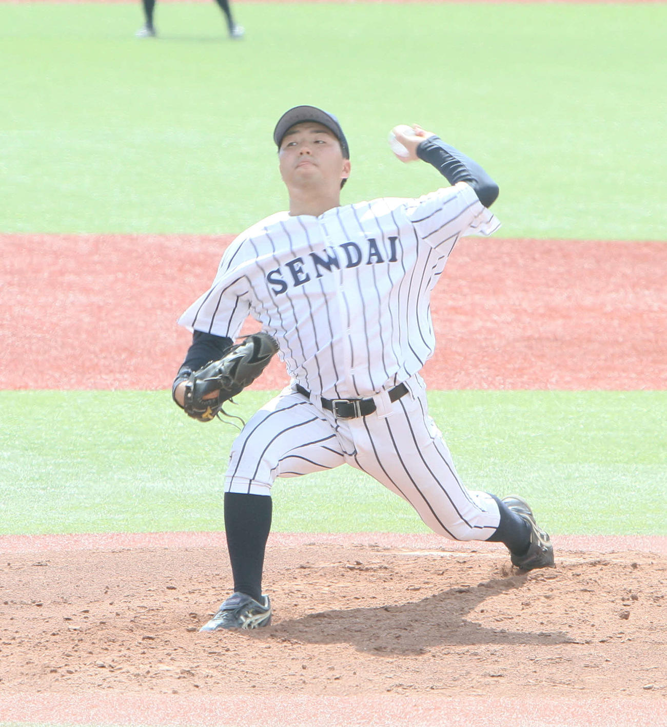 仙台大対東北大　4回1安打無失点と好投する仙台大・南（撮影・木村有優）
