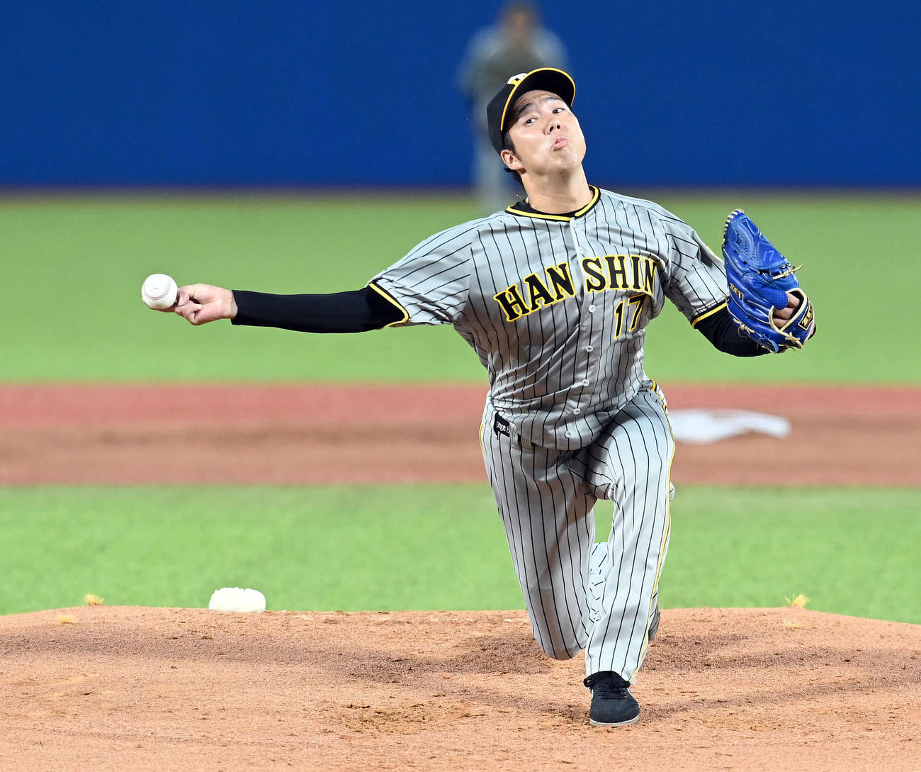 阪神青柳晃洋（2023年9月2日撮影）