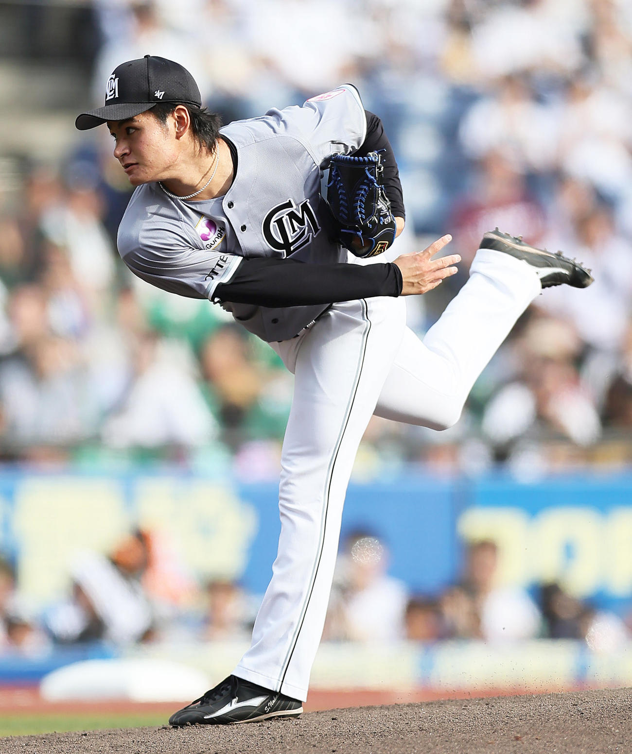 ロッテ先発の中森（撮影・足立雅史）