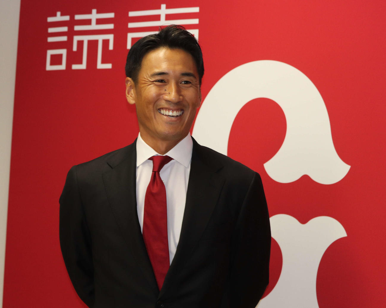 24年に新設される中学硬式野球チーム「ジャイアンツ　U15　ジュニアユース」（多摩川ボーイズ）の監督に就任した元巨人の片岡氏（撮影・小早川宗一郎）