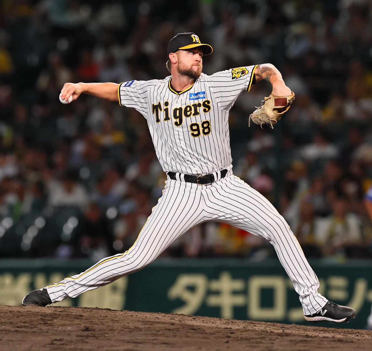 2023年8月30日、力投する阪神ブルワー