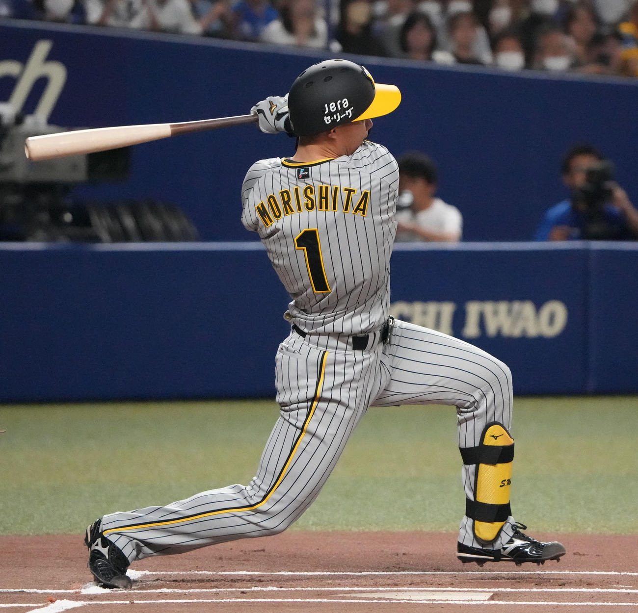 中日対阪神　1回表阪神無死、左前安打を放つ森下（撮影・森本幸一）