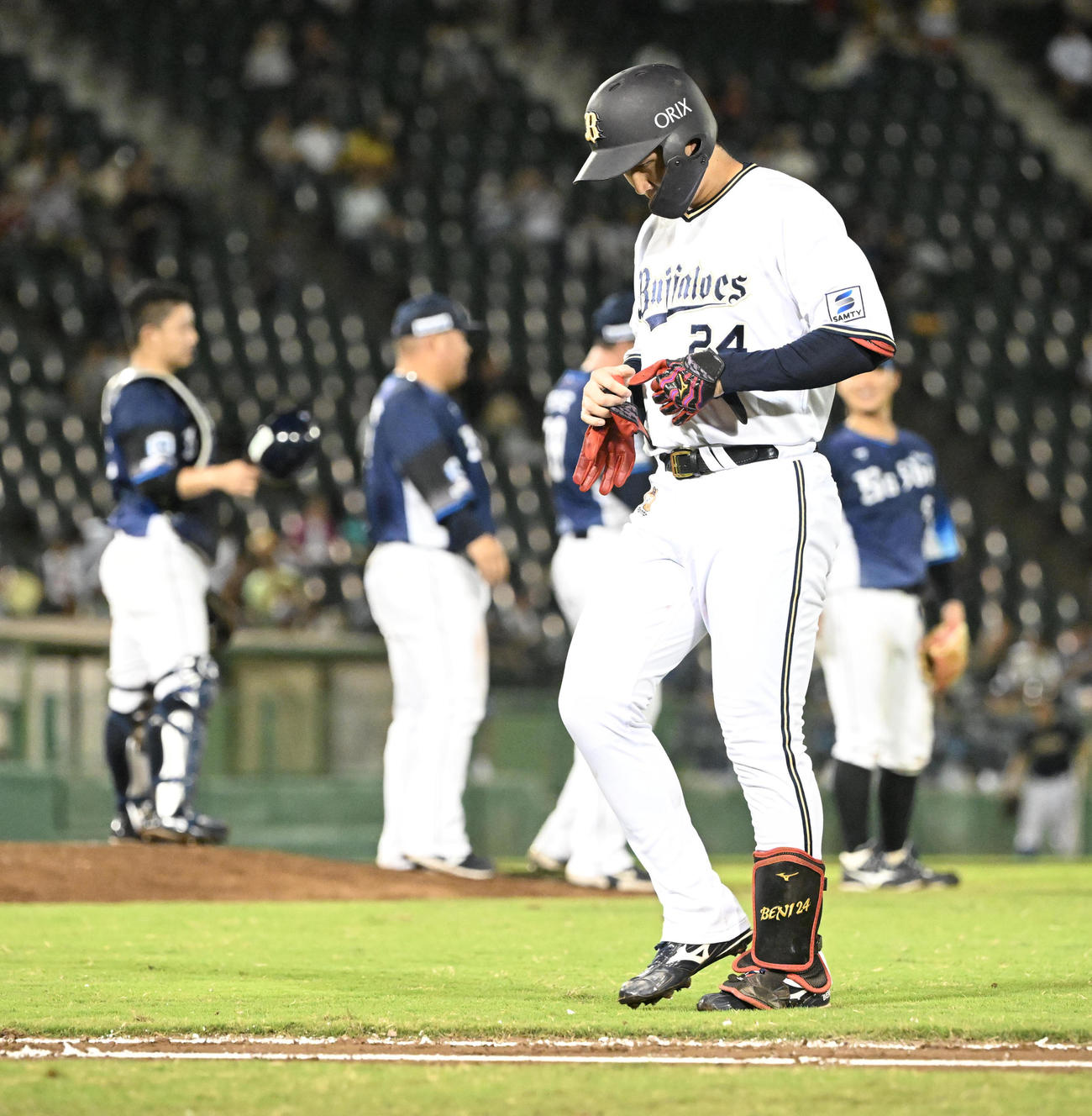 オリックス対西武　9回裏オリックス2死、紅林が中飛に倒れ試合終了となる（撮影・和賀正仁）