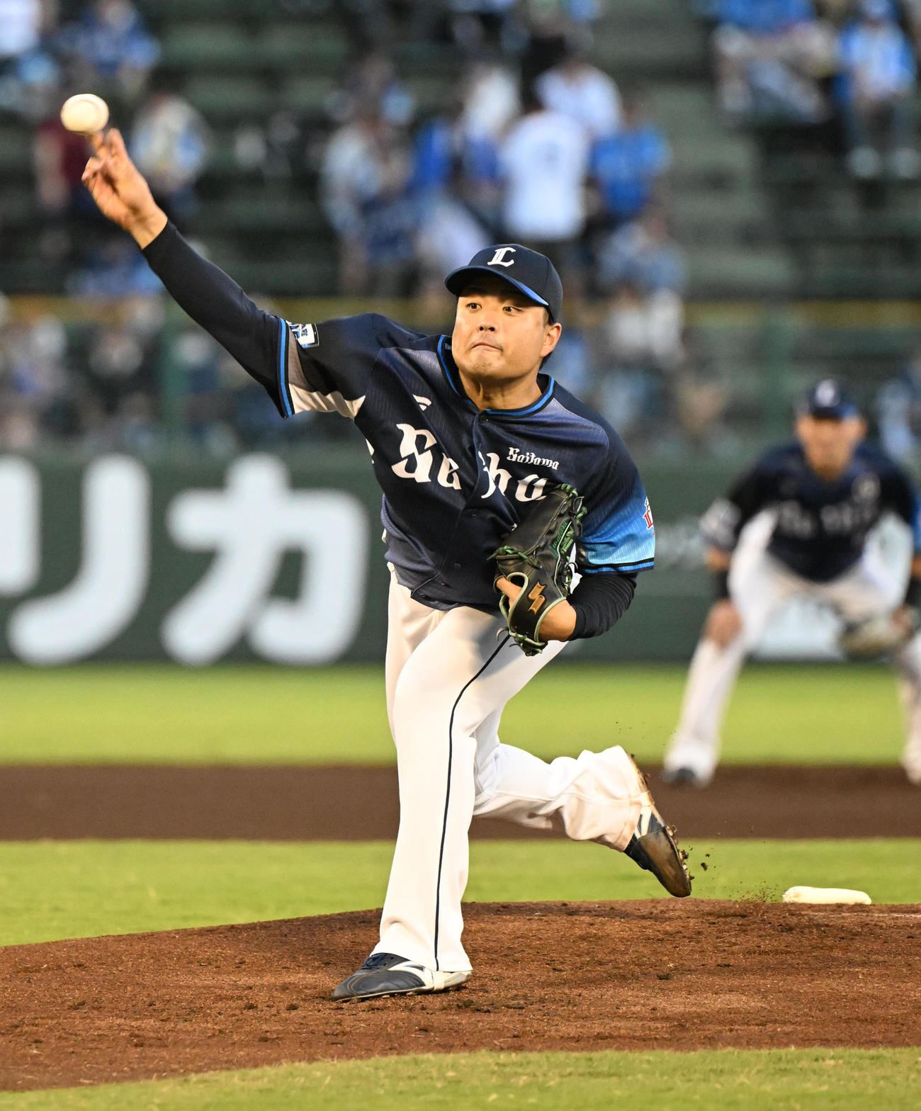 オリックス対西武　先発する西武松本（撮影・和賀正仁）