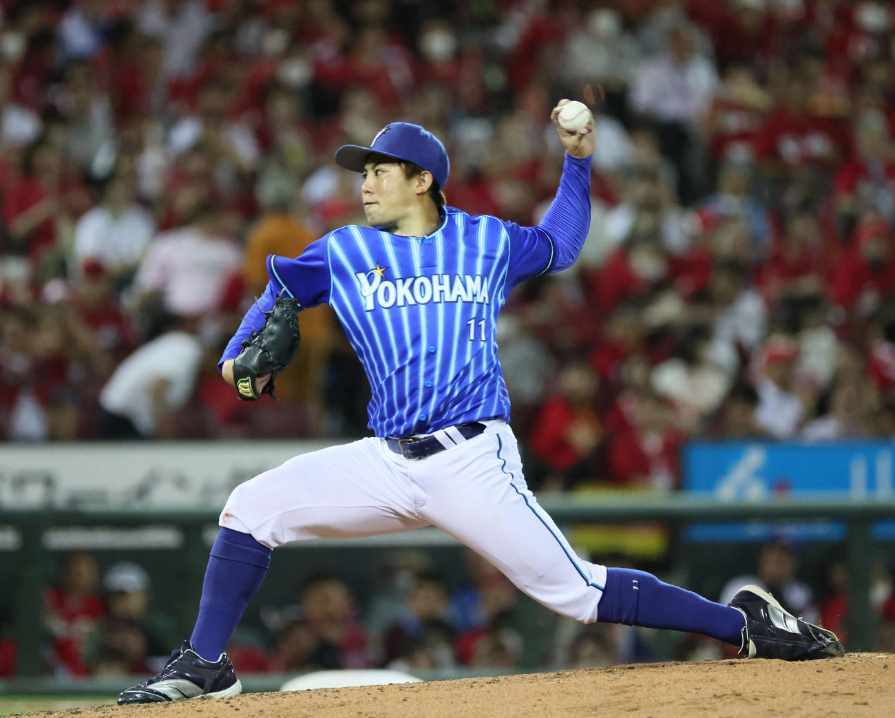 広島対DeNA 5回裏広島、好投する東（撮影・加藤孝規）