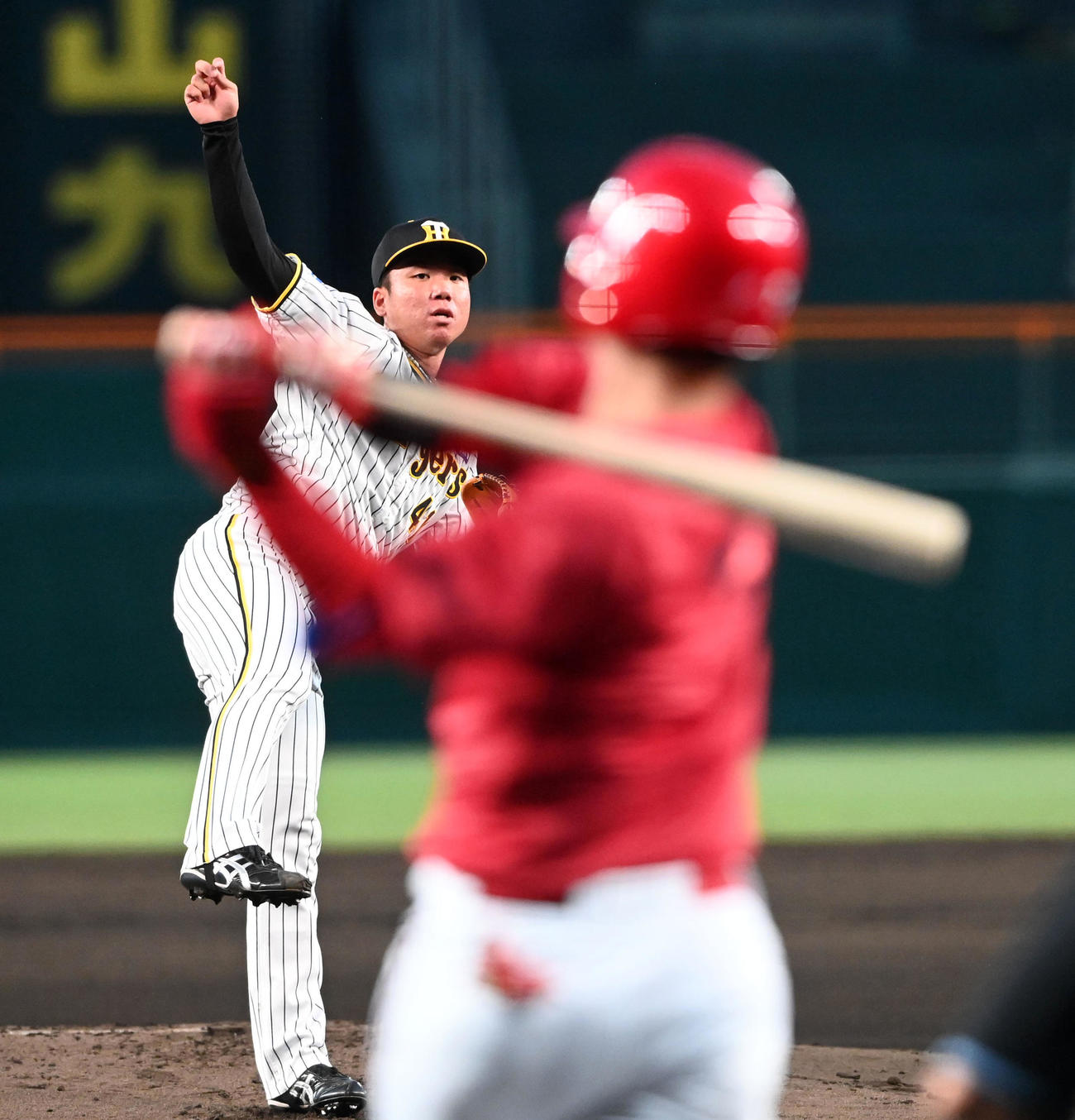 阪神対広島　阪神先発の村上（撮影・前岡正明）