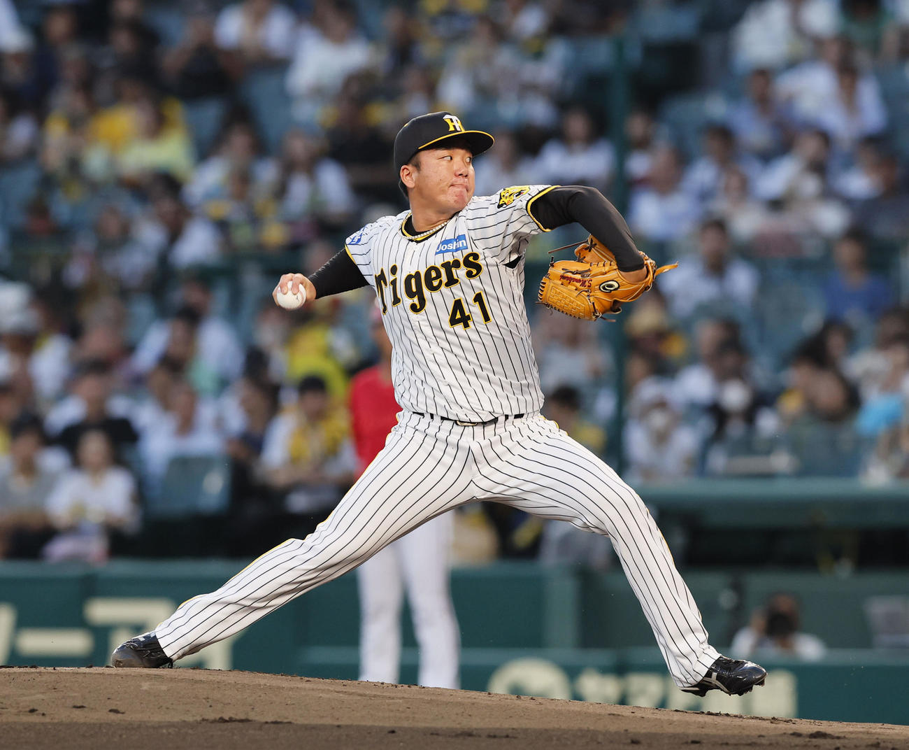 阪神対広島　広島戦に先発した阪神村上（撮影・藤尾明華）