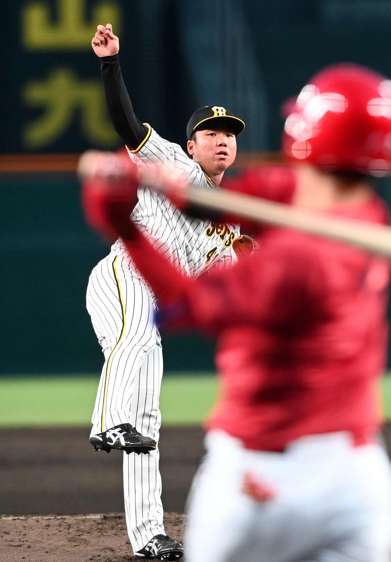 阪神対広島　阪神先発の村上は8回途中を1失点に抑える（撮影・前岡正明）