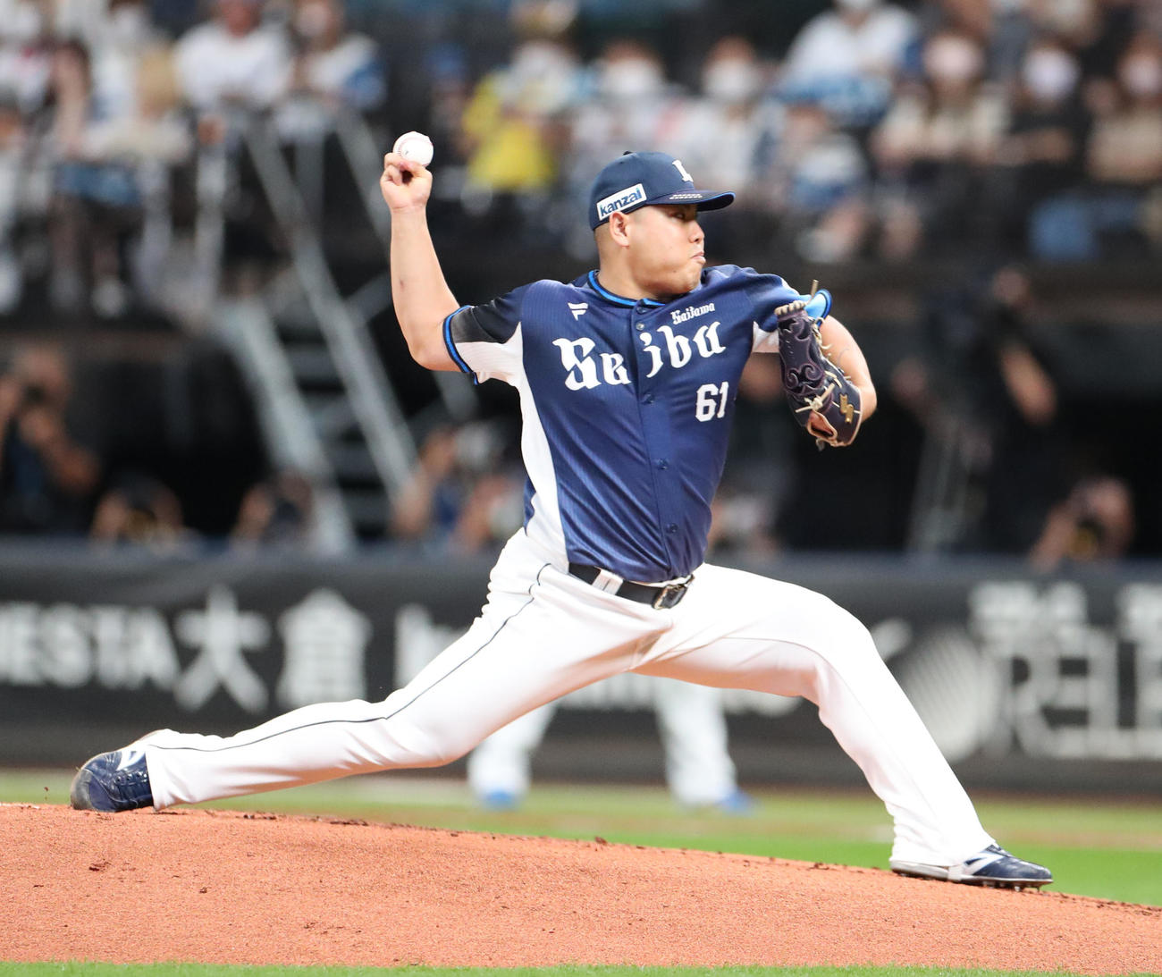 日本ハム対西武　西武先発の平良（撮影・佐藤翔太）