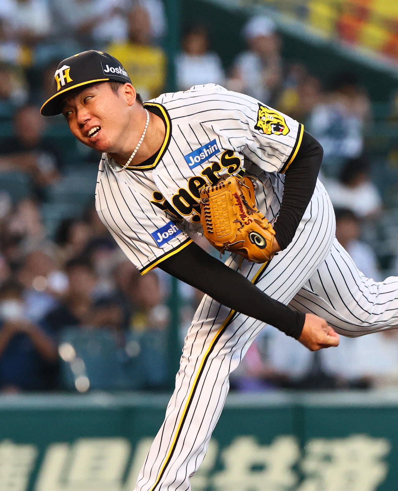 阪神対広島　阪神先発の村上は8回途中を1失点に抑える（撮影・上山淳一）
