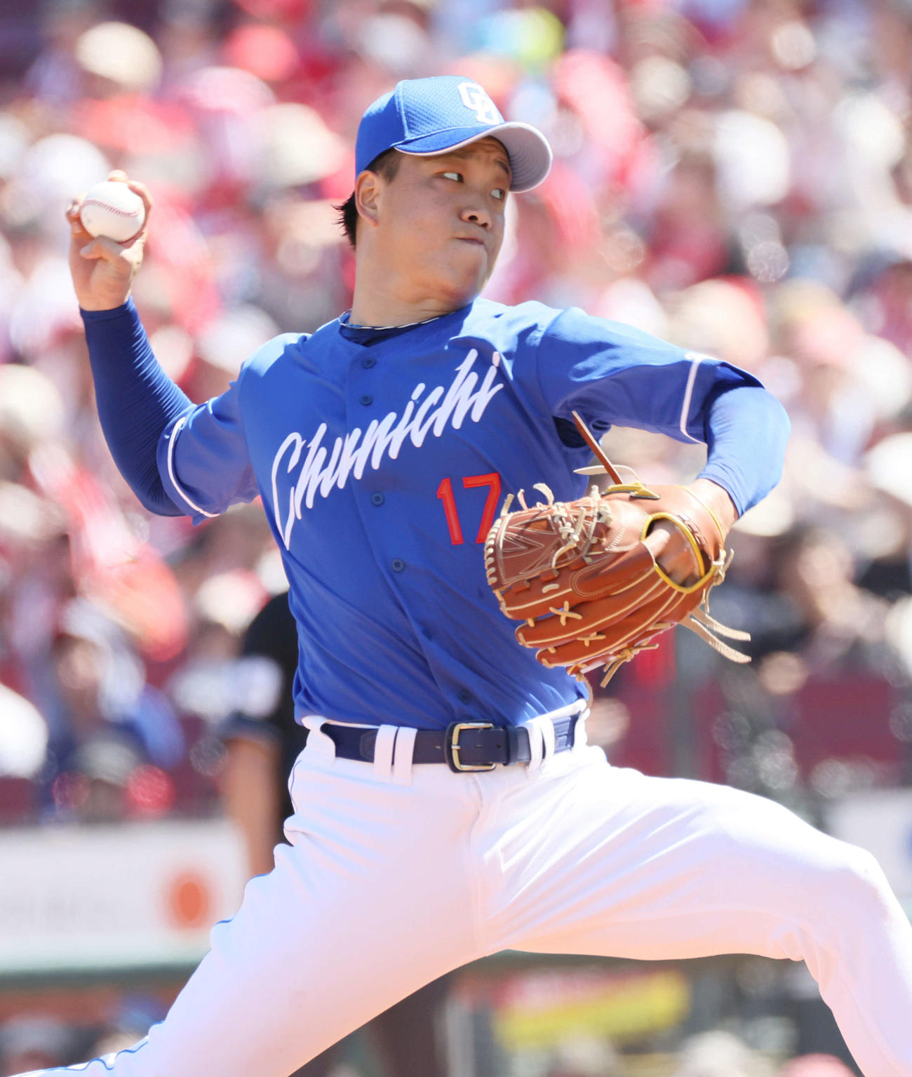 10日先発予定の中日柳（9月3日撮影）