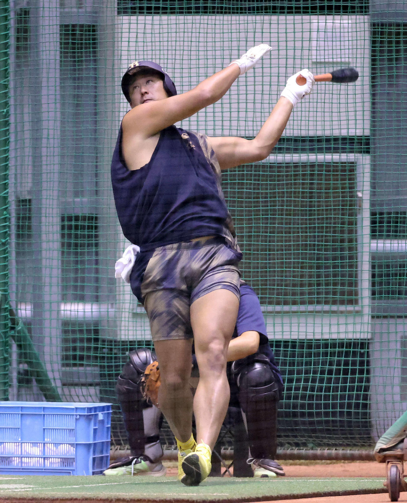 打撃練習するオリックス杉本（23年9月8日撮影）