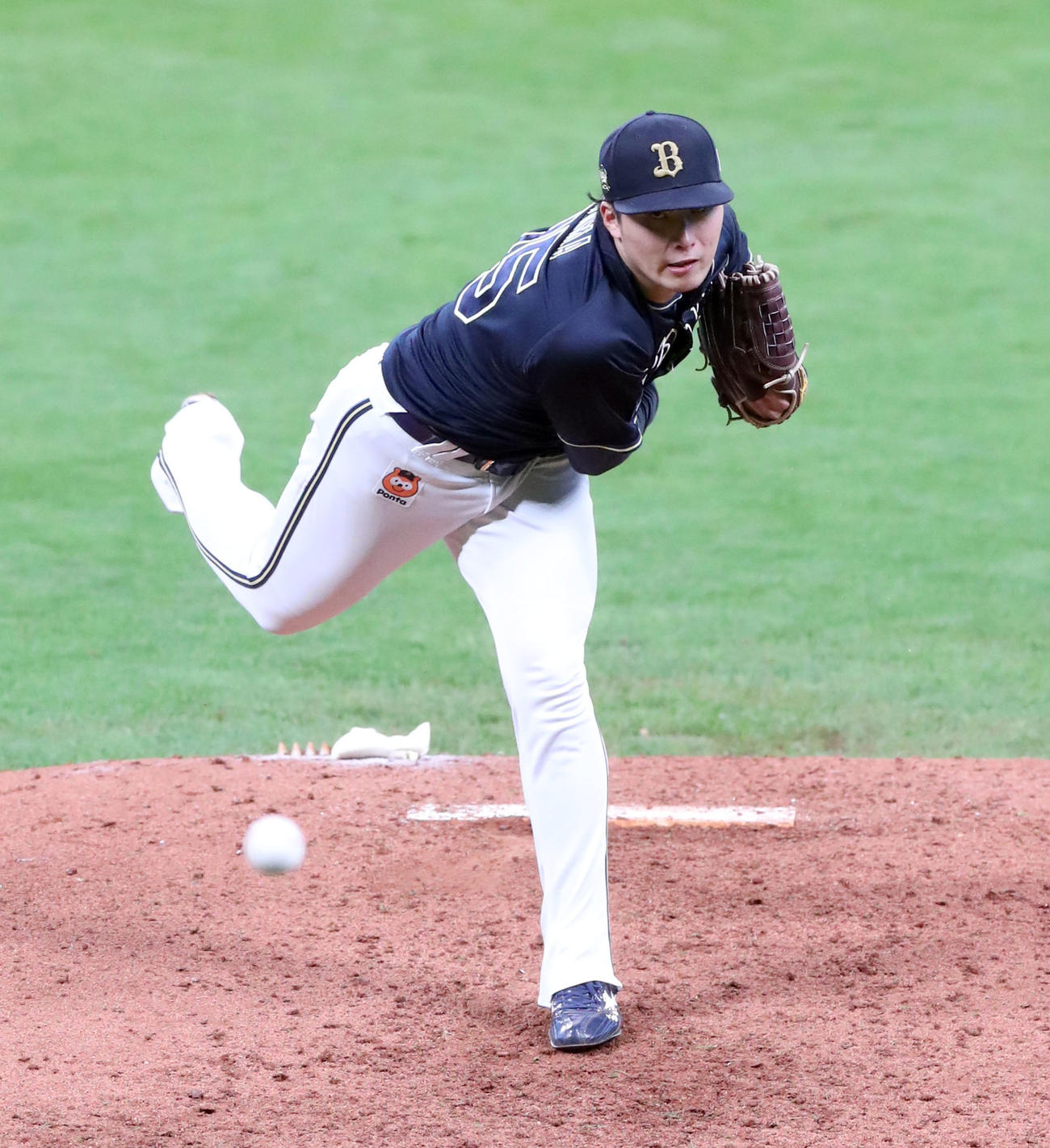 日本ハム対オリックス　力投するオリックス先発の東（撮影・佐藤翔太）