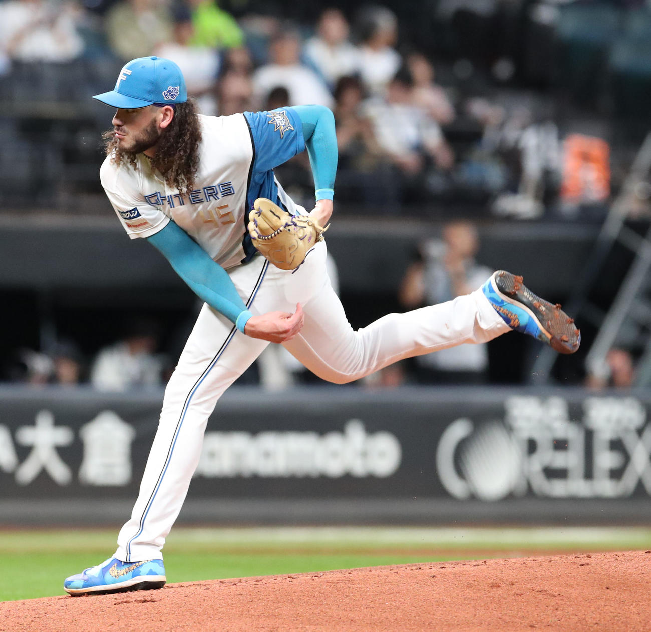日本ハム対オリックス　日本ハム先発のポンセ（撮影・佐藤翔太）