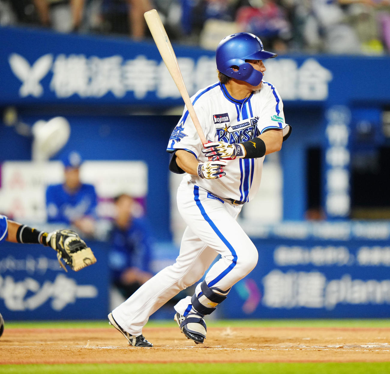DeNA対中日　8回裏DeNA1死、二塁内野安打とする代打藤田（撮影・江口和貴）