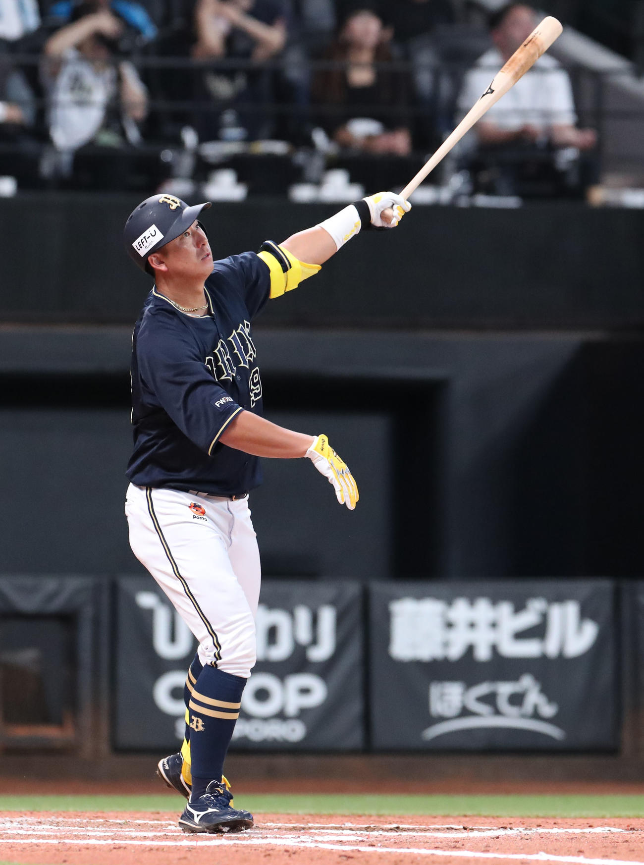 日本ハム対オリックス　7回表オリックス1死、杉本は右越え本塁打を放つ（撮影・佐藤翔太）