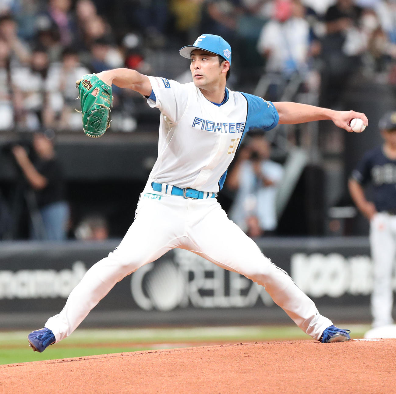 日本ハム対オリックス　日本ハム先発の上原（撮影・佐藤翔太）
