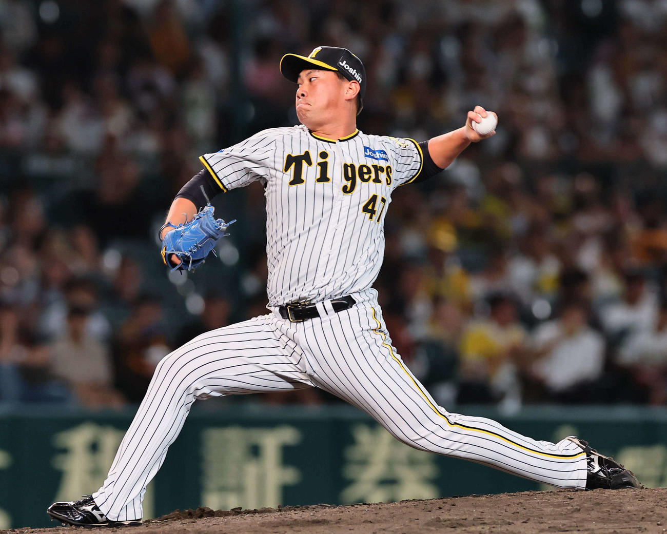 阪神対巨人　阪神3番手の桐敷（撮影・上田博志）