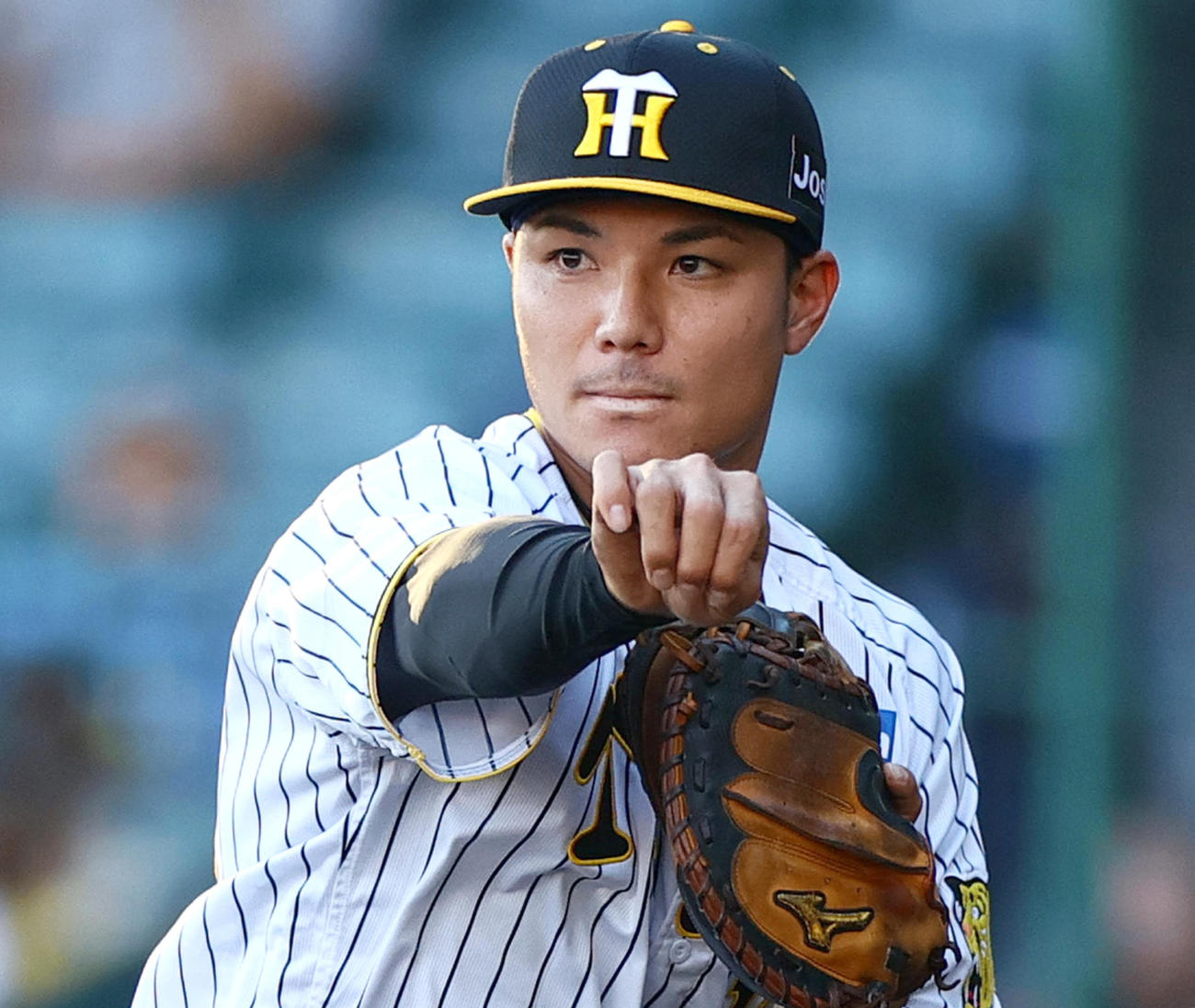 阪神栄枝裕貴（2023年8月29日撮影）