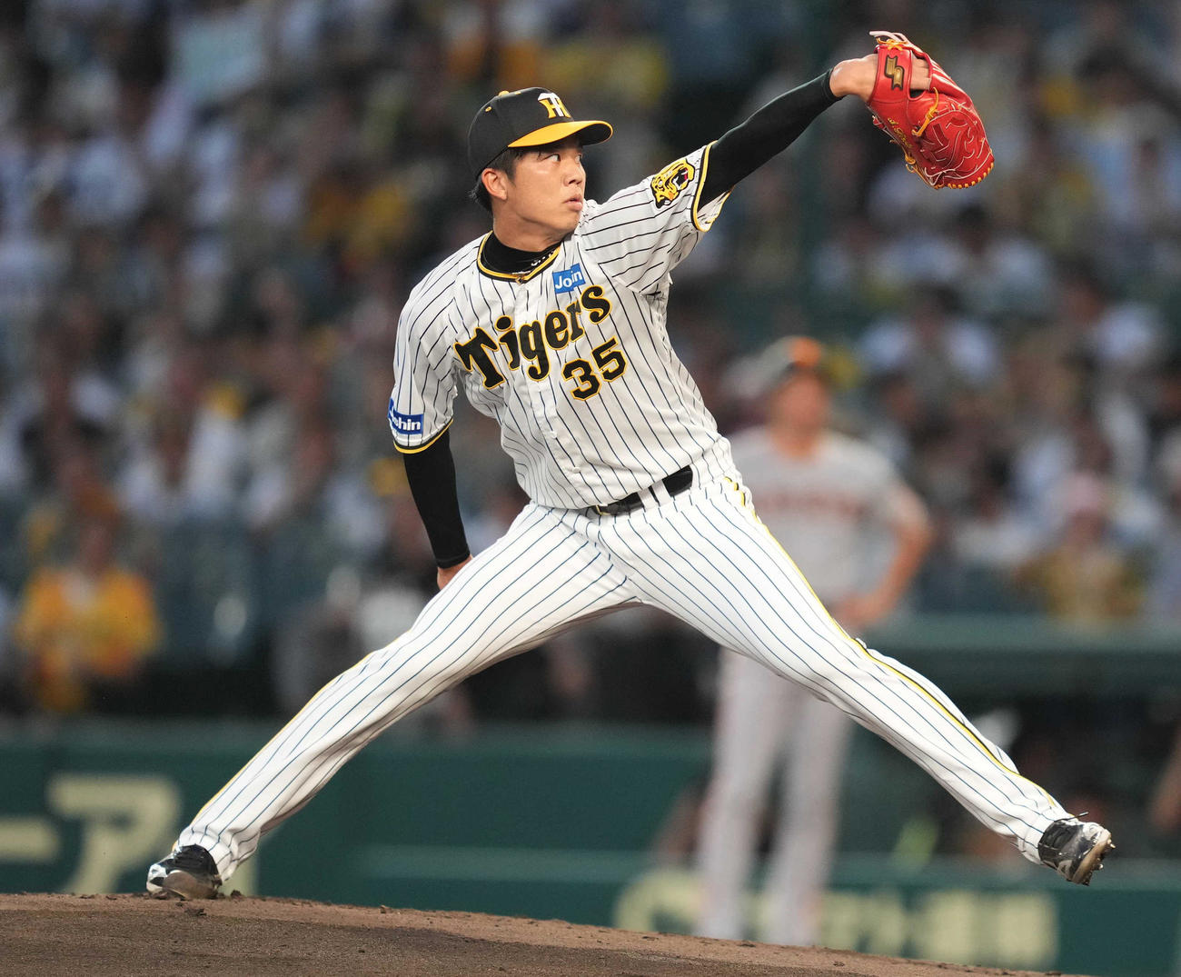 阪神対巨人　阪神先発の才木（撮影・狩俣裕三）