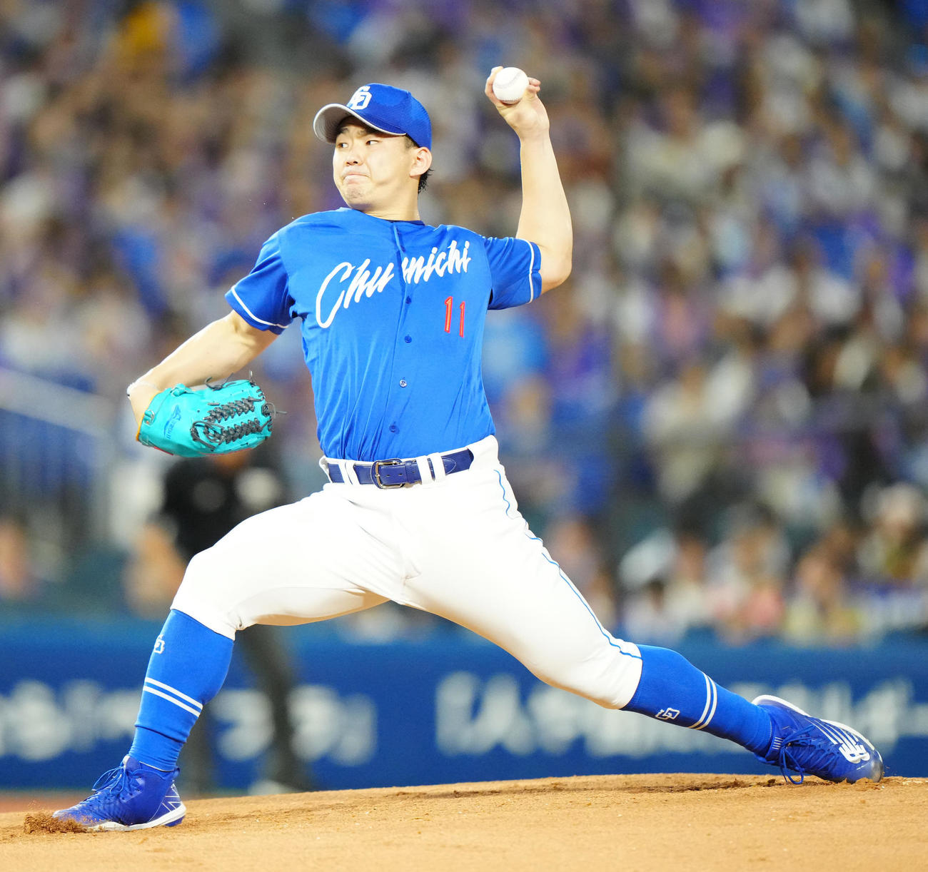 DeNA対中日　中日先発の小笠原（撮影・江口和貴）