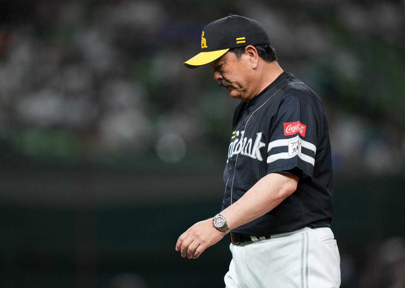 西武対ソフトバンク　試合を終えグラウンドを後にするソフトバンク藤本監督（撮影・横山健太）