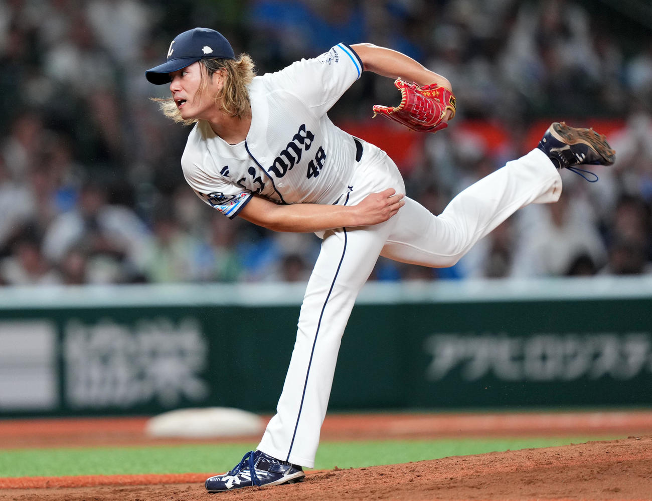 西武対ソフトバンク　力投する西武先発の今井（撮影・横山健太）