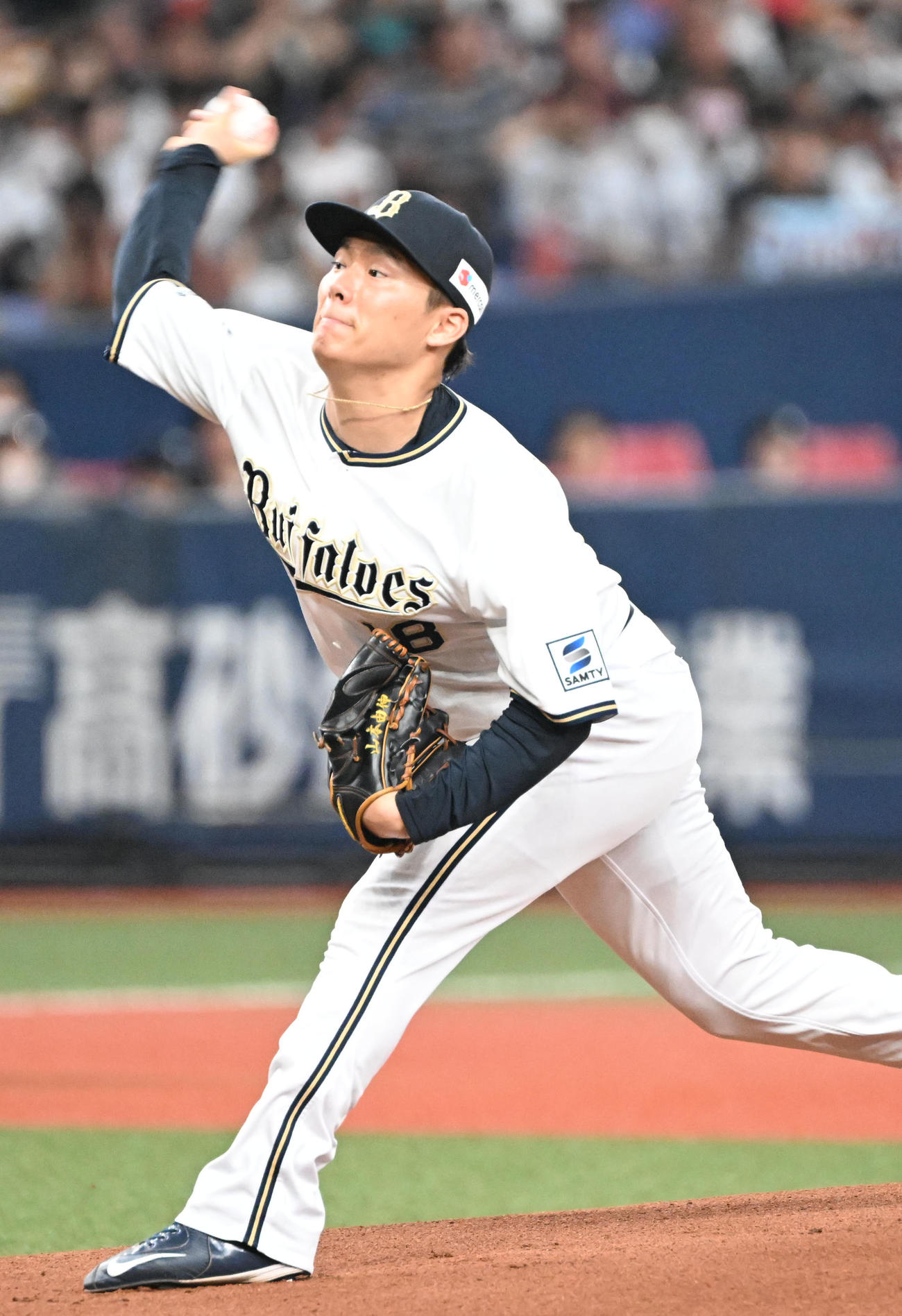 オリックス対楽天　オリックス先発の山本（撮影・和賀正仁）