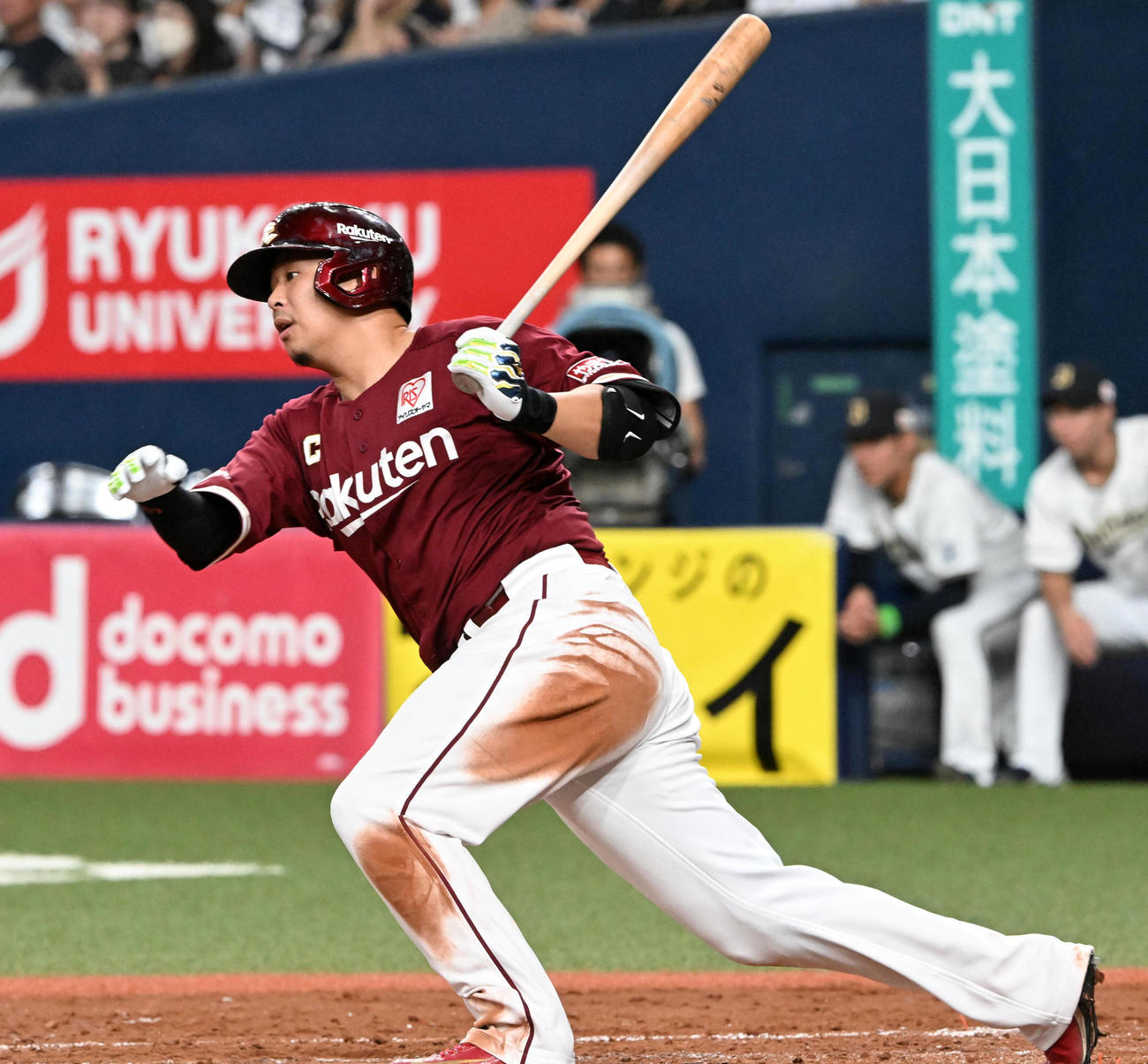 オリックス対楽天　3回表楽天2死一、二塁、浅村は左前同点適時打を放つ（撮影・前岡正明）