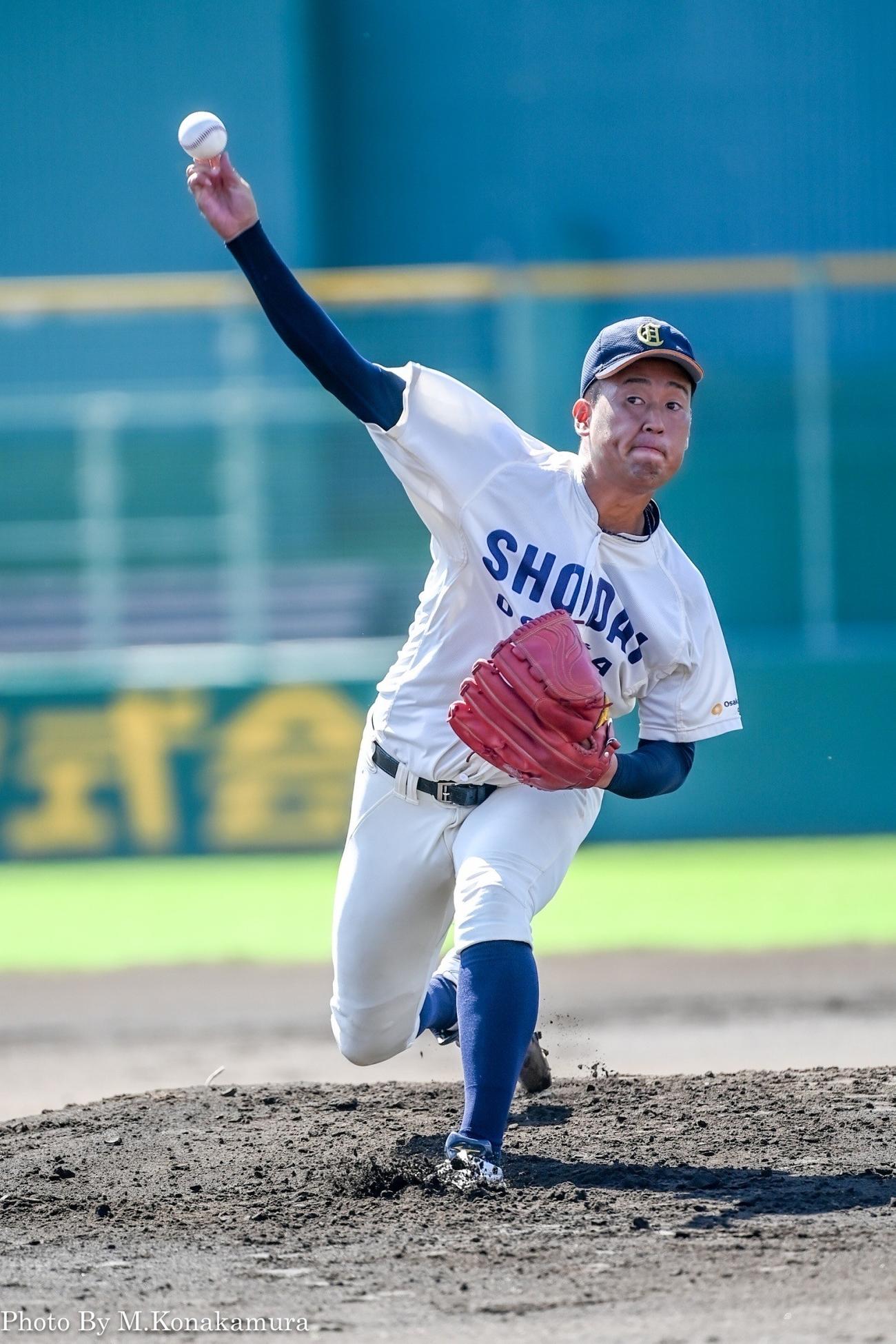 無安打無得点試合を達成した大商大・上田大河（提供：関西6大学野球連盟）
