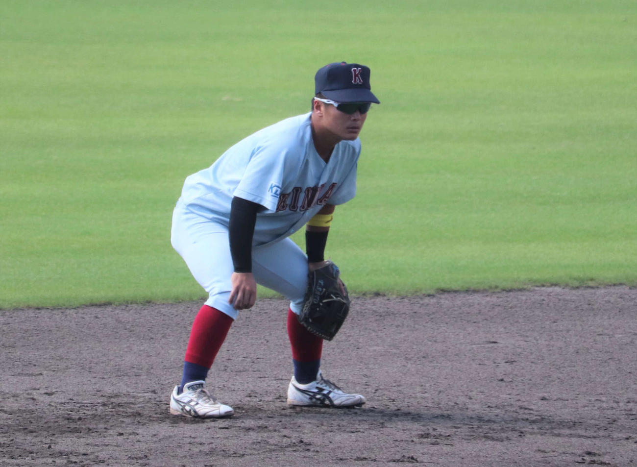 関西学生野球　近大対関大　3節1回戦　近大主将の坂下翔馬内野手（撮影・中島麗）