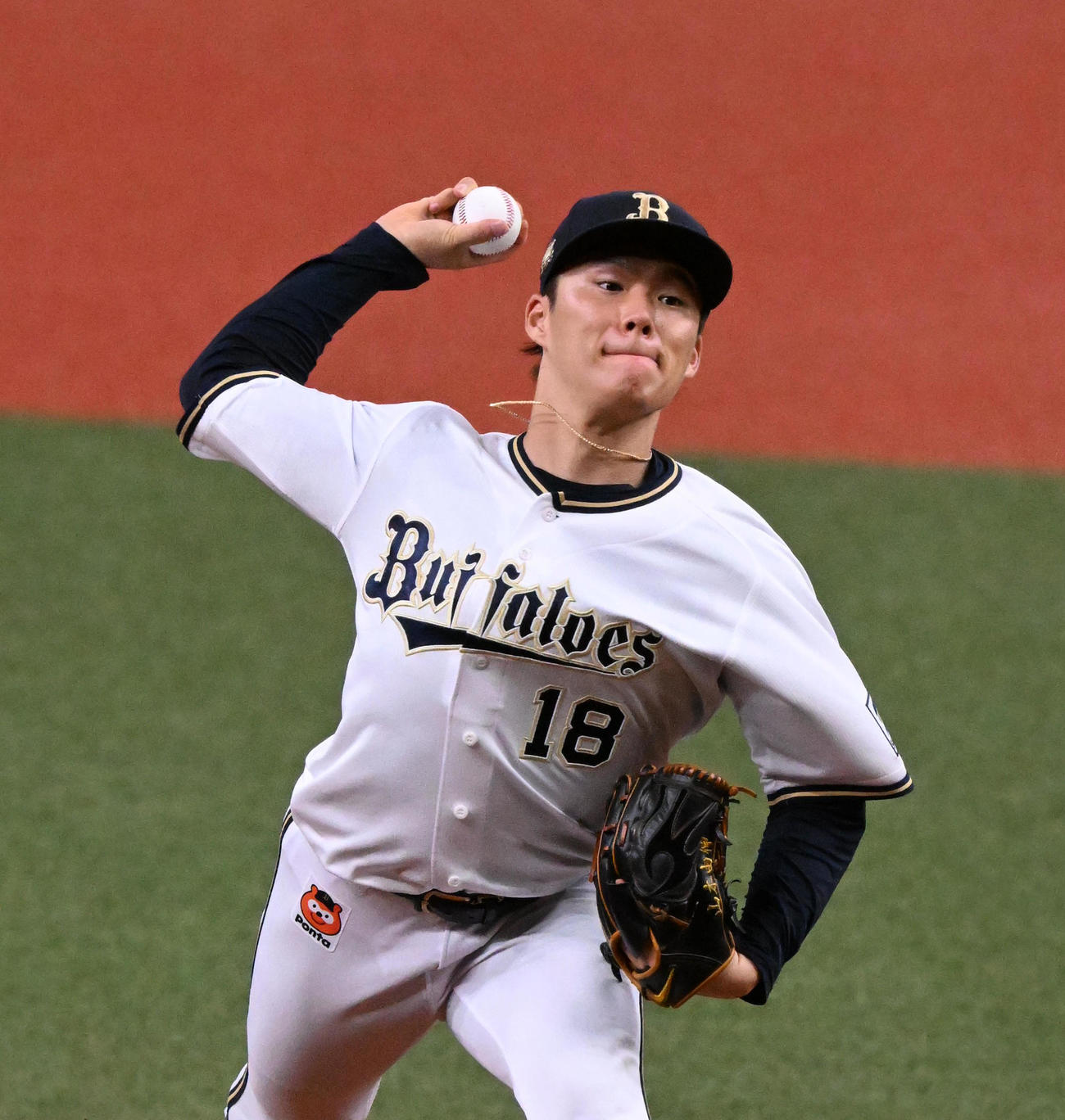 オリックス対楽天　オリックス先発の山本（撮影・前岡正明）