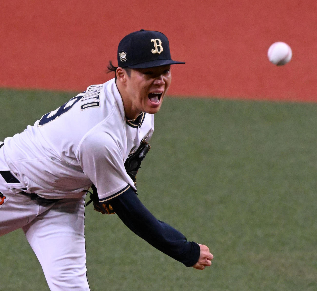 オリックス対楽天　オリックス先発の山本（撮影・前岡正明）