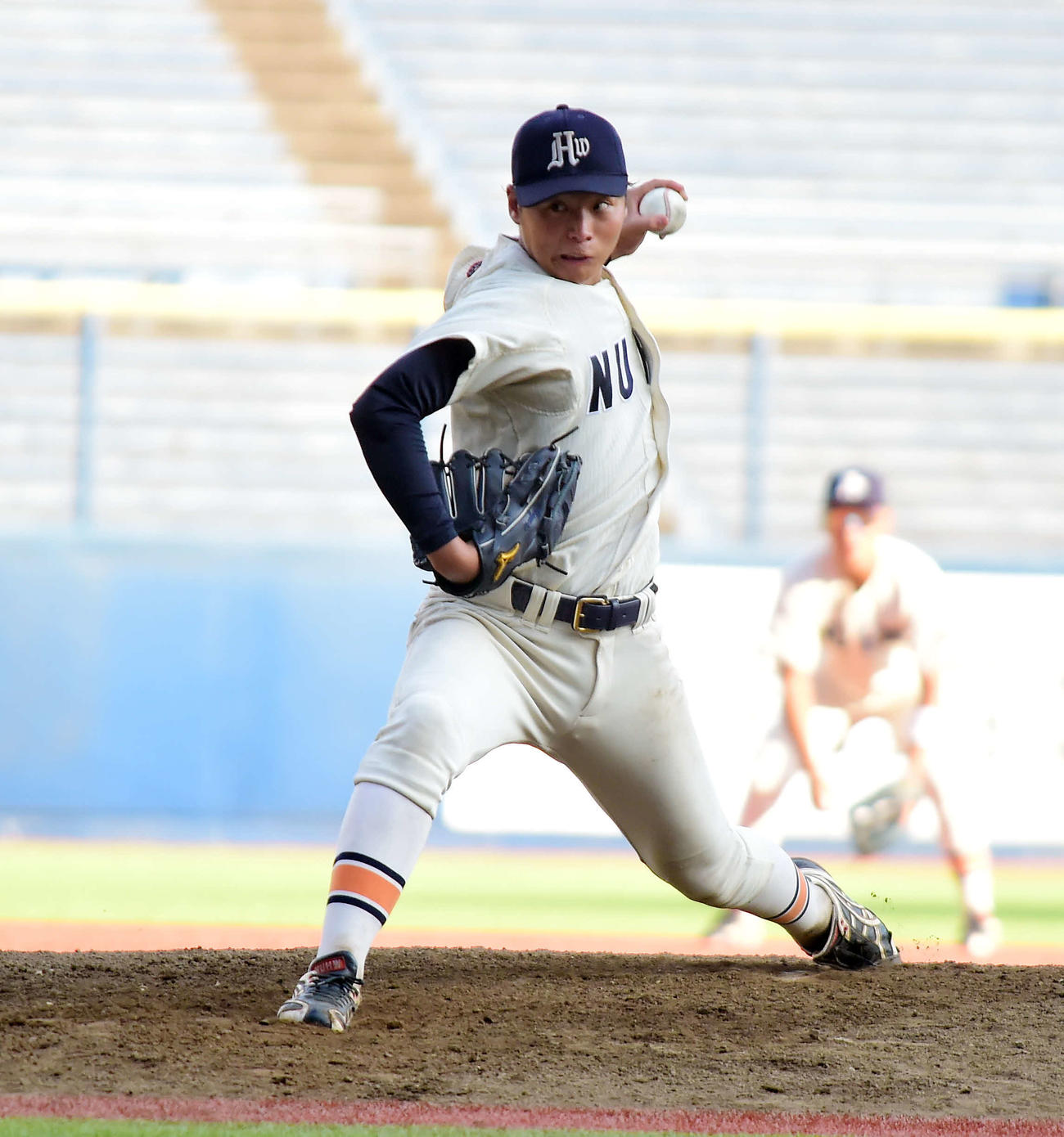 6回1／3を投げ5安打8奪三振で3失点の新潟医療福祉大先発の目黒