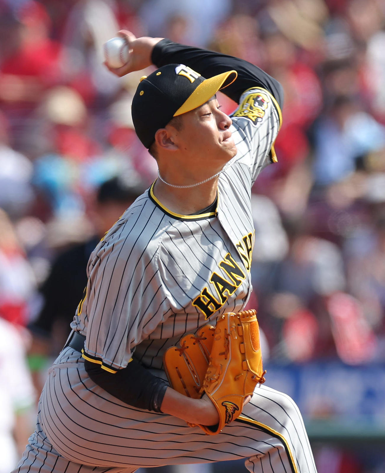 広島対阪神　11勝目を挙げた阪神先発の大竹（撮影・前田充）